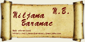 Miljana Baranac vizit kartica